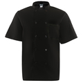 Fame Fabrics Chef Coat, Mesh Back, C11PS, S/S, Black, 4XL 83549